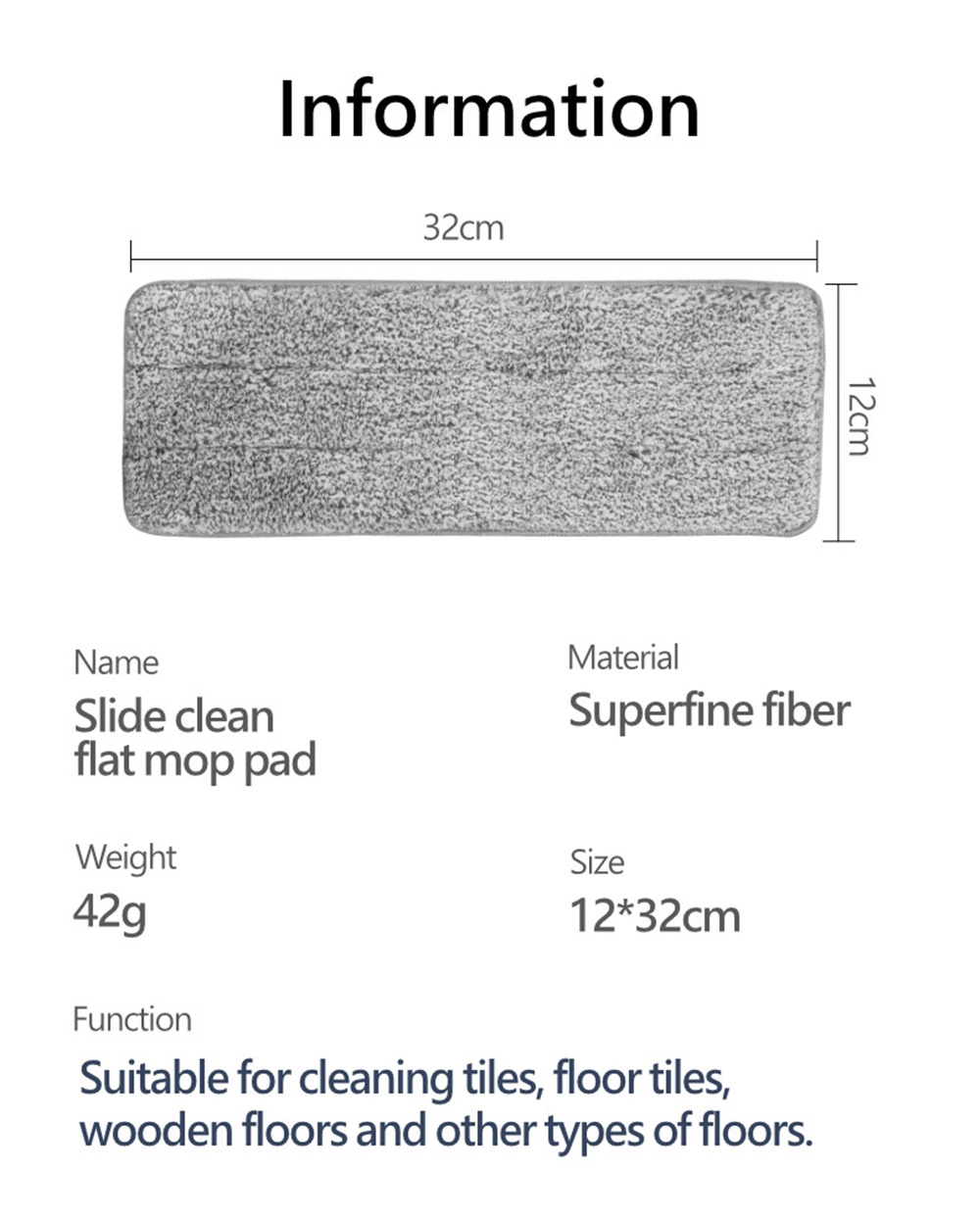 Supamop Slide Clean Flat Mop Pad-8